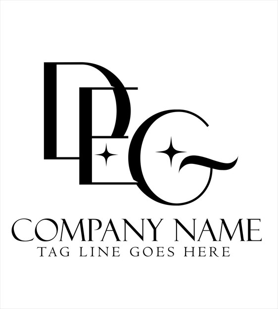 Diseño de logotipo vectorial de letras DEG o EDG para boutiques de joyería de moda de lujo y startups