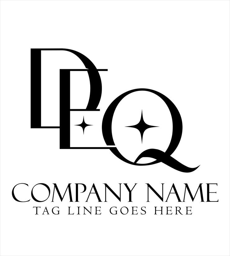 Vector diseño de logotipo vectorial de letras deq o edq para boutiques de joyería de moda de lujo y startups
