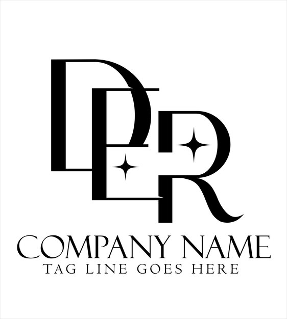 Diseño de logotipo vectorial de letras DER o EDR para boutiques de joyería de moda de lujo y startups