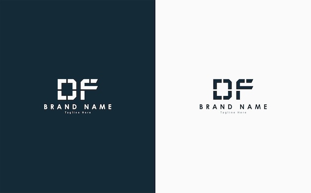 Diseño del logotipo vectorial de letras DF