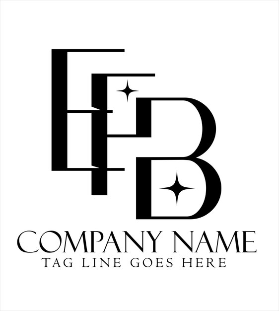 Diseño de logotipo vectorial de letras EFB o FEB para boutiques de joyería de moda de lujo y startups
