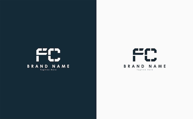 Diseño de logotipo vectorial de letras FC