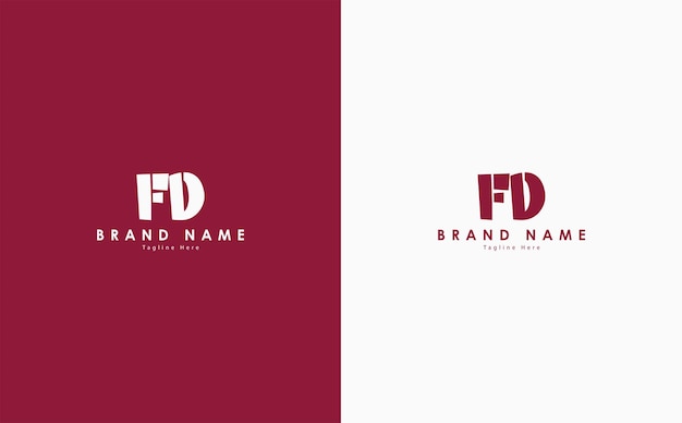Diseño de logotipo vectorial de letras FD