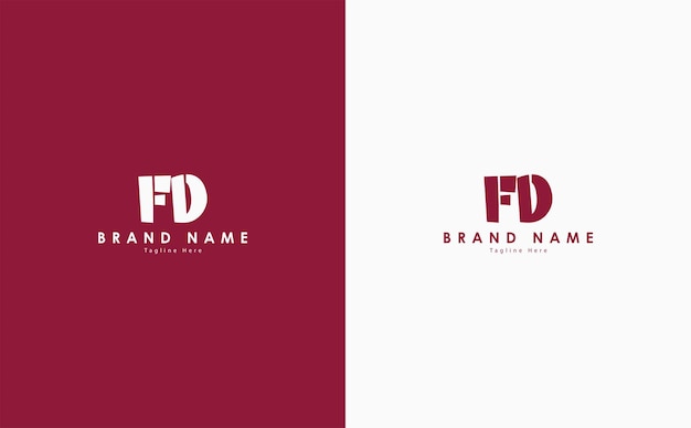 Diseño del logotipo vectorial de letras FD