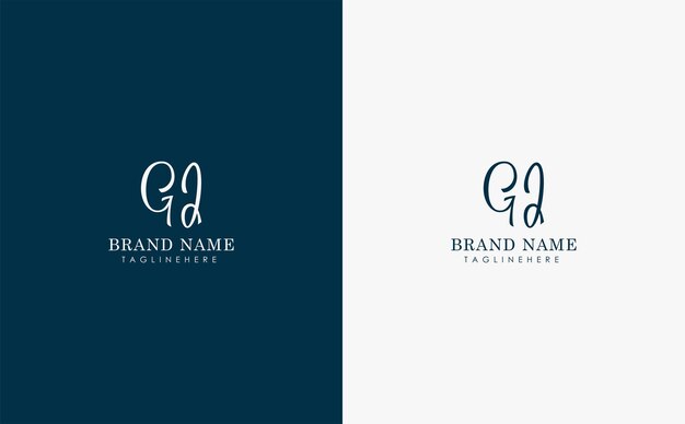 Diseño del logotipo vectorial de letras GJ