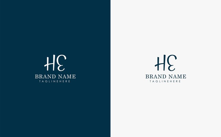 Vector diseño del logotipo vectorial de letras he