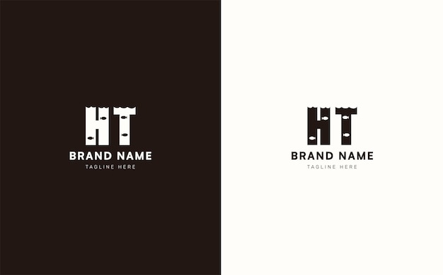 Diseño del logotipo vectorial de letras HT
