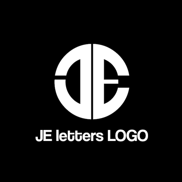 Diseño del logotipo vectorial de letras JE