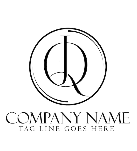 Diseño de logotipo vectorial de letras JQ o QJ para salones de joyería de lujo y startups