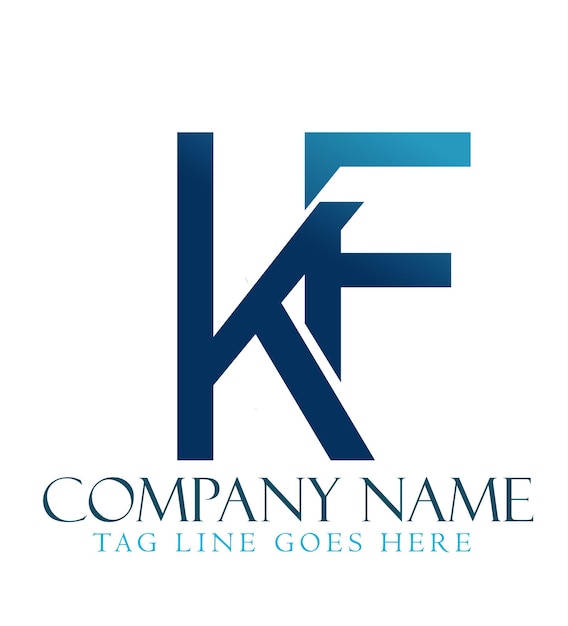 Diseño de logotipo vectorial de letras KF o FK para salones de joyería de lujo y startups