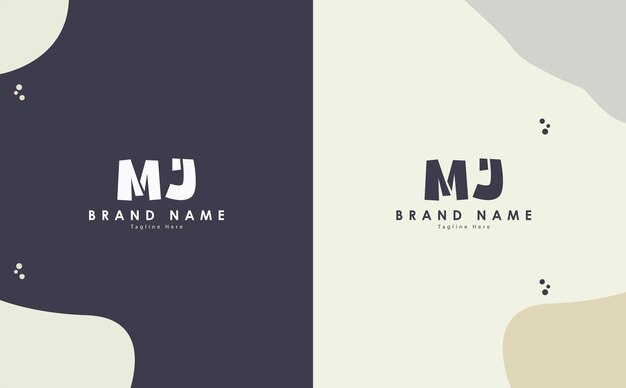 Diseño del logotipo vectorial de las letras mj