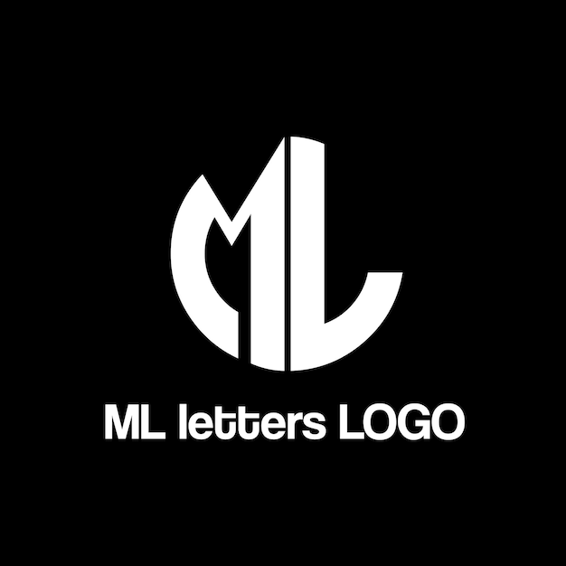 Diseño del logotipo vectorial de letras ML