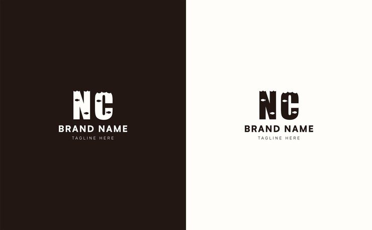 Vector diseño del logotipo vectorial de letras nc