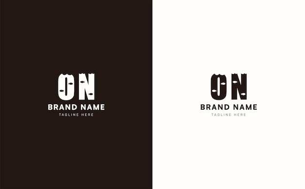 Diseño del logotipo vectorial de letras ON
