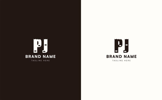 Diseño del logotipo vectorial de las letras PJ