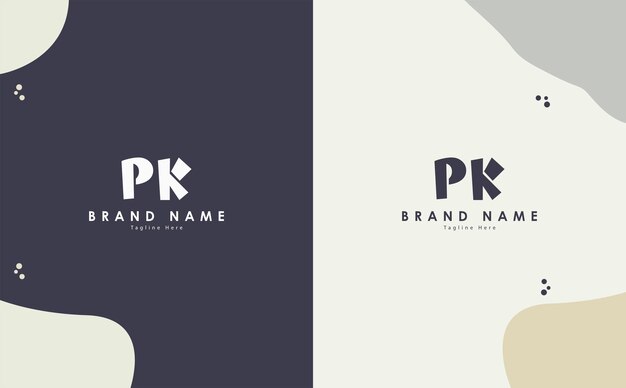 Diseño del logotipo vectorial de letras PK