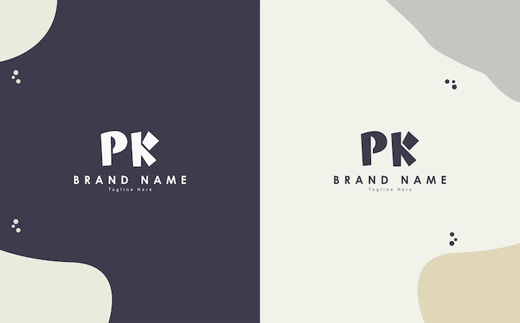 Vector diseño del logotipo vectorial de letras pk