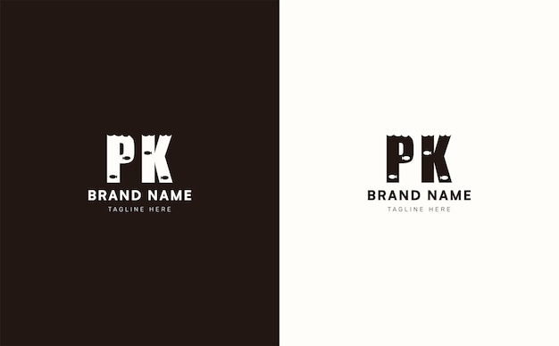Diseño del logotipo vectorial de letras PK