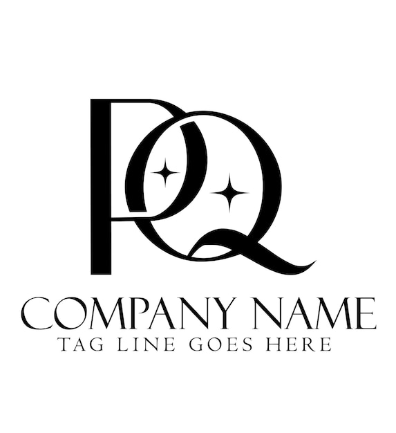 Diseño de logotipo vectorial de letras PQ o QP para salones de joyería de lujo y startups