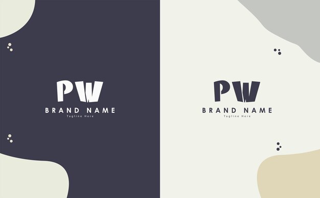 Diseño del logotipo vectorial de las letras PW