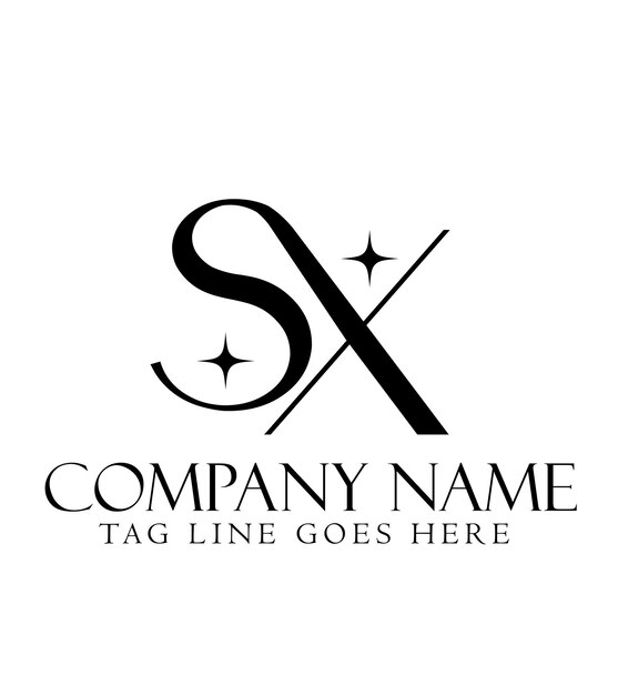 Diseño de logotipo vectorial de letras SX o XS para salones de joyería de lujo y startups