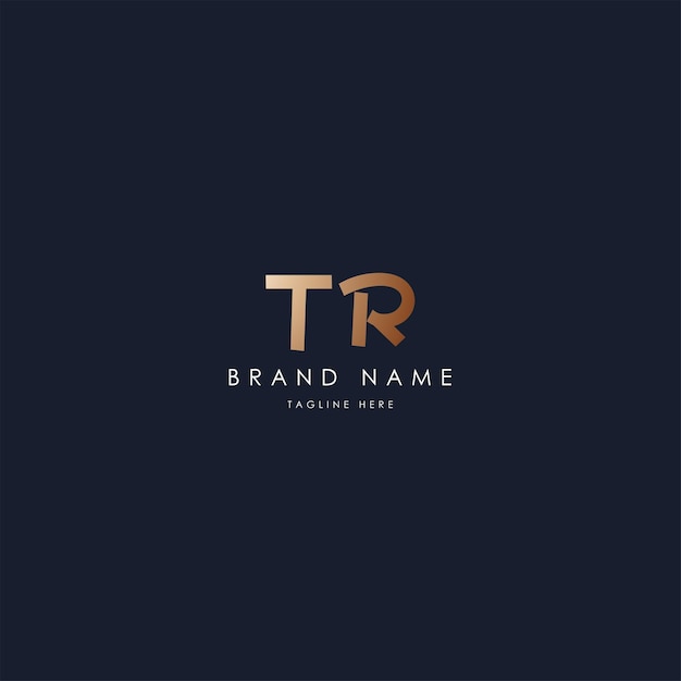 Diseño del logotipo vectorial de las letras TR