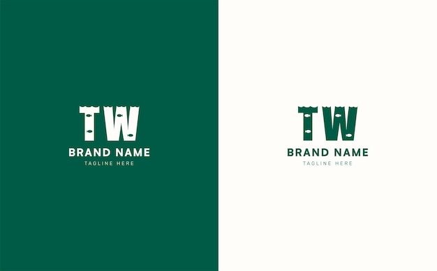 Diseño del logotipo vectorial de letras TW