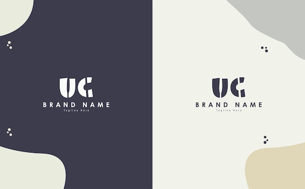 Diseño del logotipo vectorial de letras UC.