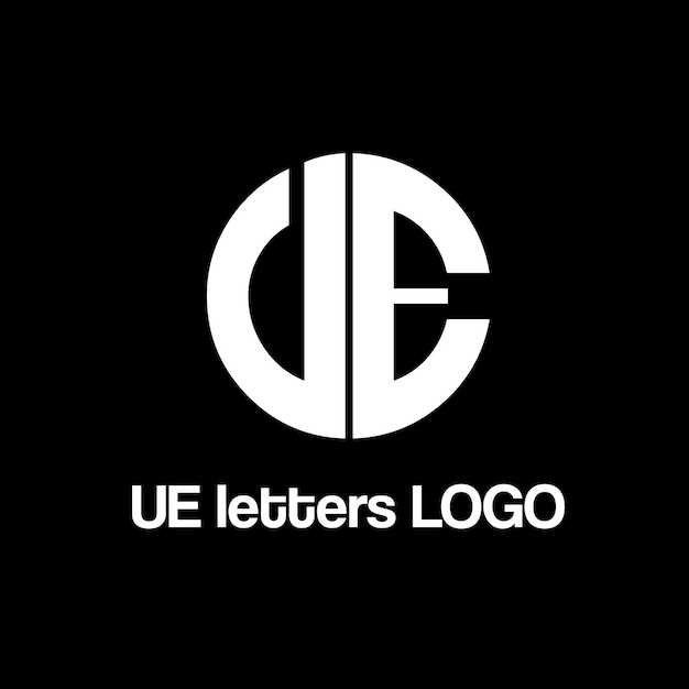 Diseño del logotipo vectorial de letras UE
