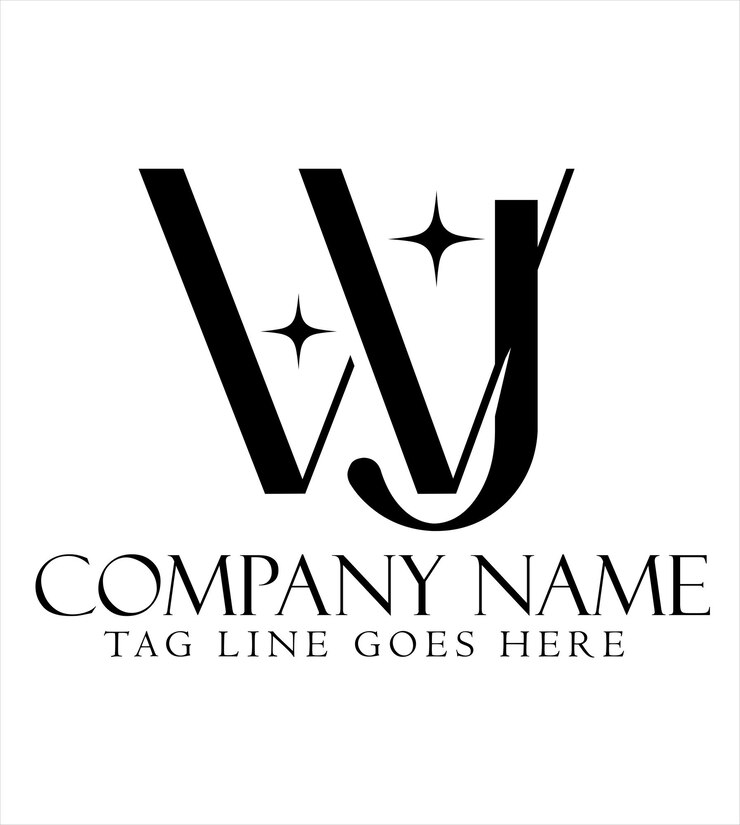 Vector diseño de logotipo vectorial de letras wj o jw para salones de joyería de lujo y startups