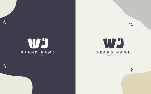 Vector diseño del logotipo vectorial de las letras wj