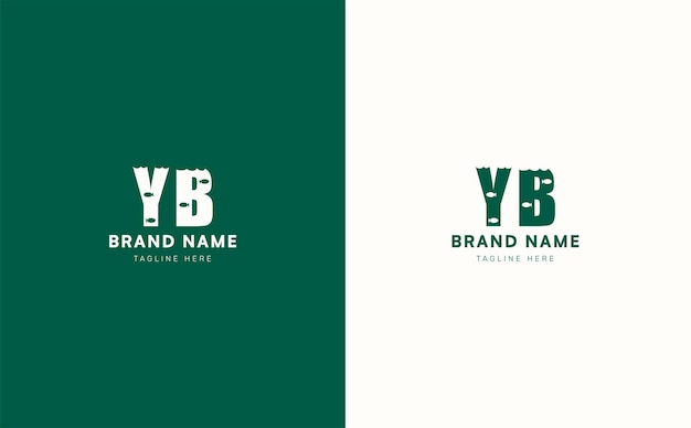 Diseño del logotipo vectorial de letras YB