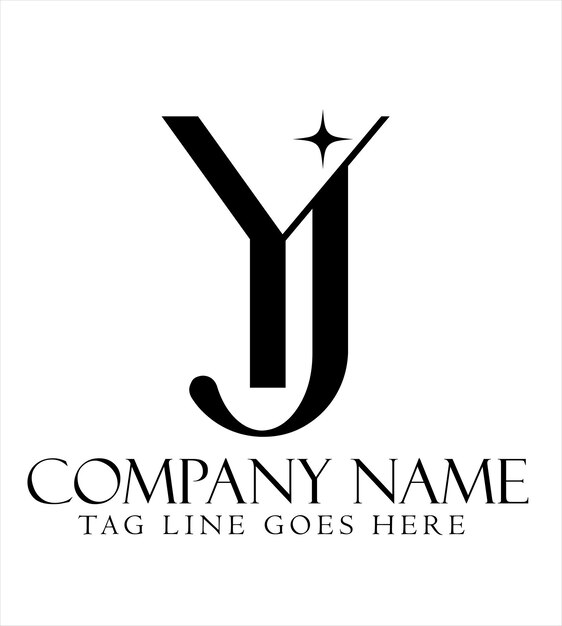 Diseño de logotipo vectorial de letras YJ o JY para salones de joyería de lujo y startups