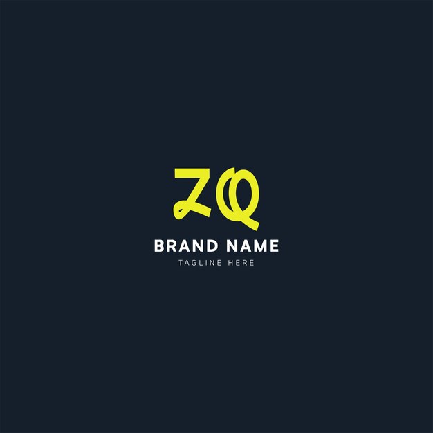 Diseño del logotipo vectorial de las letras ZQ
