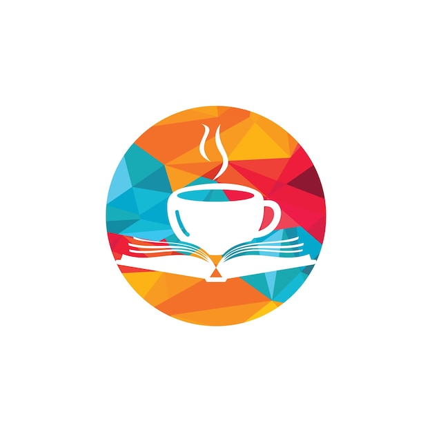 Diseño de logotipo vectorial de libro de café