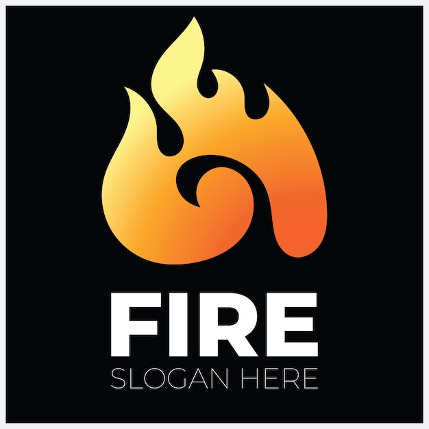 Diseño de logotipo vectorial de llama de fuego