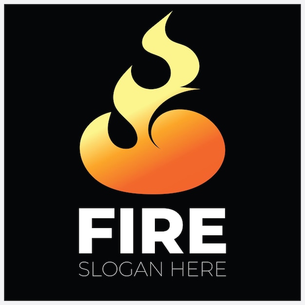 Diseño de logotipo vectorial de llama de fuego