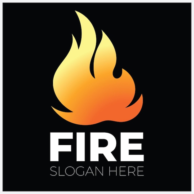 Diseño de logotipo vectorial de llama de fuego