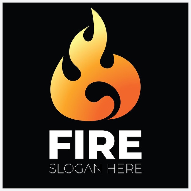 Diseño de logotipo vectorial de llama de fuego