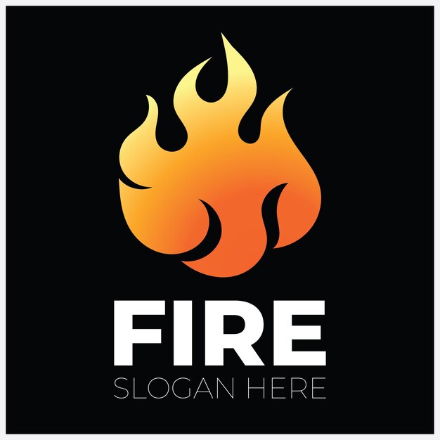 Diseño de logotipo vectorial de llama de fuego