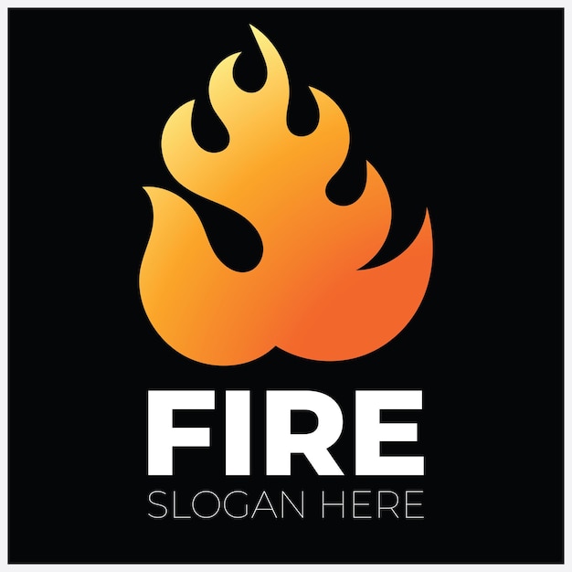 Diseño de logotipo vectorial de llama de fuego