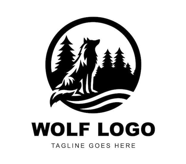 Diseño del logotipo vectorial del lobo vectorial