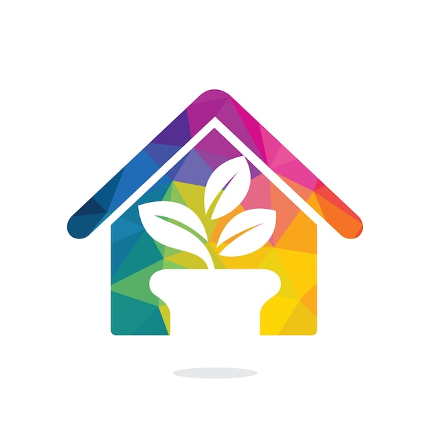 Diseño de logotipo vectorial de maceta y planta