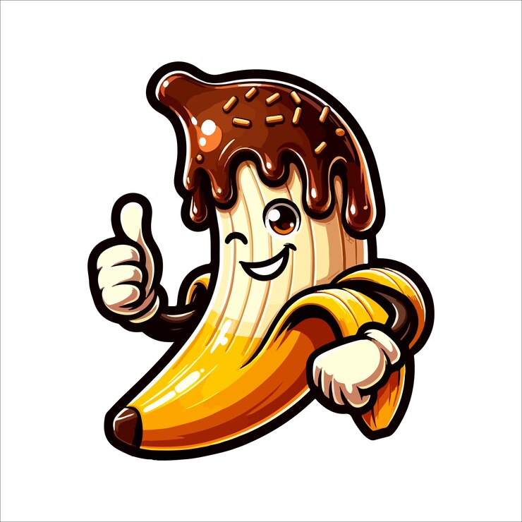 Vector diseño de logotipo vectorial para una marca de plátano choco