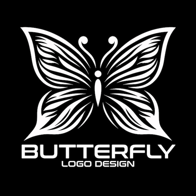 Diseño de logotipo vectorial de mariposa