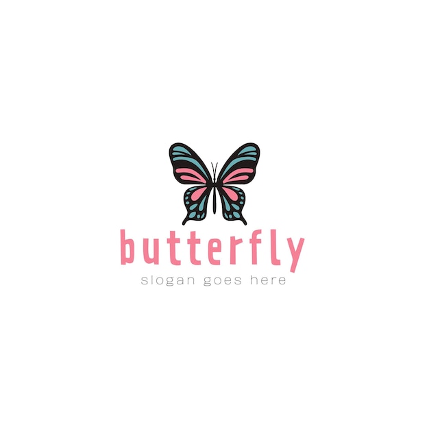Diseño de logotipo vectorial de mariposa