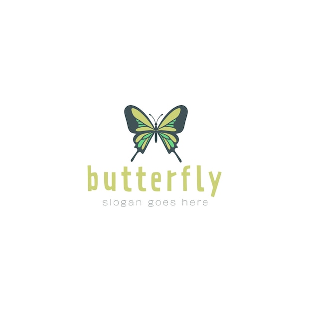Diseño de logotipo vectorial de mariposa