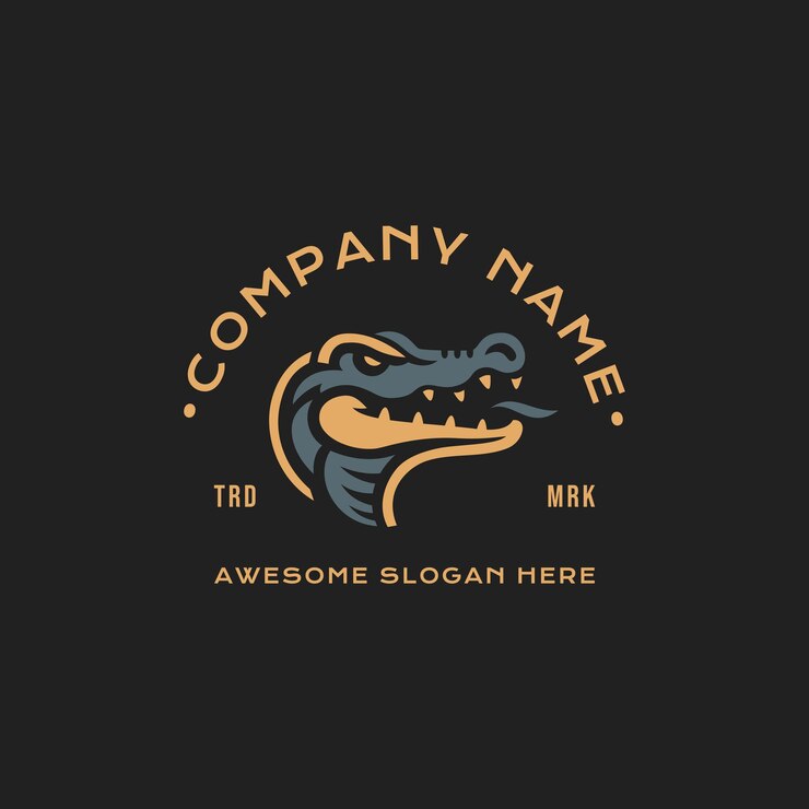 Vector diseño de logotipo vectorial de mascota de cocodrilo de lujo animales anfibios minimalistas simples como identidad de marca