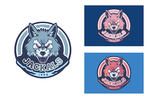 Vector diseño del logotipo vectorial de la mascota del lobo de los juegos de esports