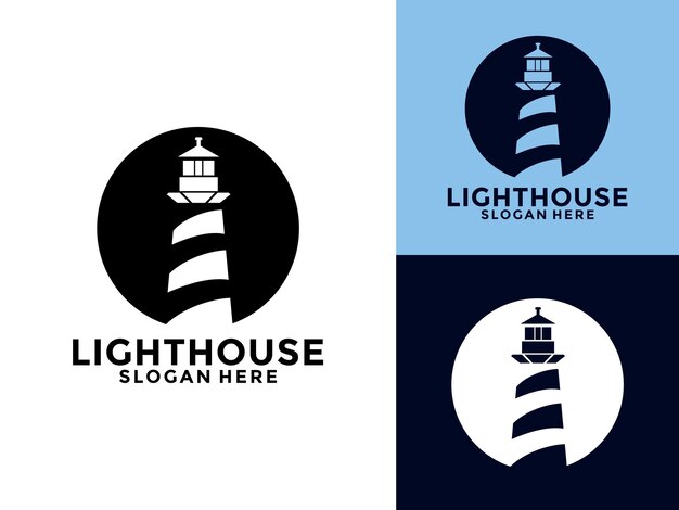 Diseño de logotipo vectorial de minimalismo premium de la época del faro Icono del diseño del logotipo del faro
